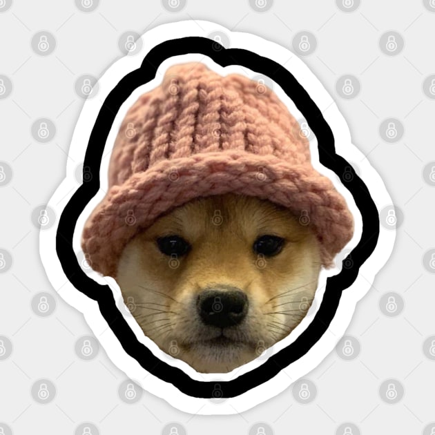 DOG WIF HAT - WIF Meme Coin Sticker by blueduckstuff